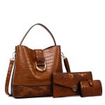 Wholesale Women Fashion Crocodile Print Large Capacity Handbag Sets - Image 11