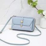 Wholesale Women Fashion Casual Houndstooth Double Zipper Shoulder Bag - Image 10