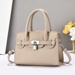 Wholesale Women Fashion Casual Solid Color Litchi Pattern Handbag - Image 2