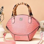 Women Fashion Retro Crocodile Pattern Bamboo Handbag - Image 11