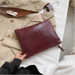 Wholesale Women Vintage Crocodile Pattern Zipper Design PU Clutch Bag - Image 12