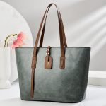 Wholesale Women Color Blocking Pu Leather Tote Bag - Image 10