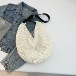 Wholesale Women Fashion Casual Solid Color Large Capacity Woven Shoulder Bag - Image 9