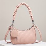 Wholesale Women Fashion Casual Autumn Solid Color Vertical Stripes Shoulder Bag - Image 11