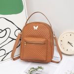 Wholesale Women Fashion Casual Solid Color Butterfly Label Decorative Backpack - Image 11