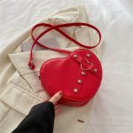 Wholesale Women Fashion Personalized Solid Color Rivet Love Shaped Shoulder Bag - Image 10