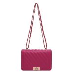 Women Casual Simple Solid Color Lock Buckle Chain Square Shoulder Bag - Image 11
