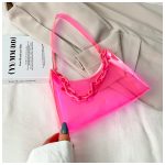 Women Fashion Casual Solid Color Transparent Shoulder Bag - Image 2