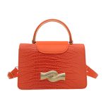 Women Fashion Solid Color Crocodile Metal Buckle Small Square Shoulder Bag - Image 11