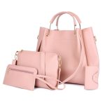Wholesale Women Fashion Casual Solid Color Bucket Large Capacity Handbag Four-Piece Bag Set - Image 11