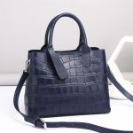 Women Fashion Versatile Handbag Genuine Leather Crocodile Pattern Diana Bag - Image 11