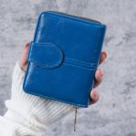 Vintage Wax Leather Zipper 2-Fold Wallet - Image 11