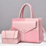 Wholesale Women Simple Fashion Stitching Contrast Color Handbag Sets - Image 11