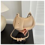 Women Fashion Solid Color Semi-Round Coin Purse Pendant Shoulder Bag - Image 11