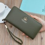 Wholesale Women Fashionable Simple Litchi Pattern Large Capacity Multi-Card Zipper PU Purses - Image 11
