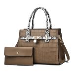 Women Fashion Snake Pattern Square Large Capacity Purses Handle Shoulder Bag Suit - Image 8