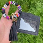 Fashion Creative Multicolor Silicone Bead Bracelet Keychain Multi-Card Wallet - Image 7