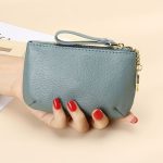 Women Fashion Casual Solid Color Soft Cowhide Zipper Small Wallet - Image 11