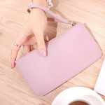 Women Fashion Simple Solid Color Soft Double Layer Wallet - Image 10