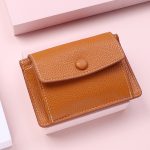 Women Basic Buckle Design Multilayer Solid Color PU Wallet - Image 11