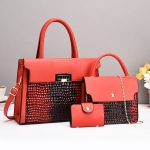 Wholesale Crocodile Pu Women Portable Shoulder Bag Three-Piece Bag Set - Image 7