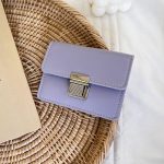 Women Simple Portable Flap Metal Buckle Mini Wallet - Image 11