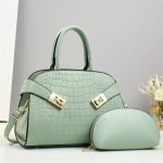 Women Fashion Classic Crocodile Handbag Set - Image 7