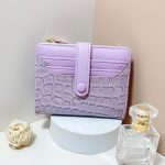 Women Fashion Stone Crocodile Zipper Multi-Card Mini Wallet - Image 11