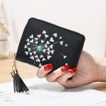Women Fashion Dandelion PU Tassel Zipper Mini Wallet - Image 11