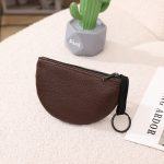 Women Fashion Solid Color Litchi Pattern Half-Round Zipper Wallet - Image 11