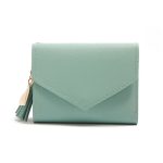 Wholesale Women Fashion Simple Solid Color Tassel Pendant Three-Fold Wallet - Image 11