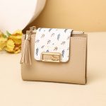 Wholesale Women Fashion Leaf Print Tassel Pendant Square Mini Wallet - Image 11