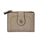 Wholesale Women Fashion Retro Solid Color Oil Leather Hollow-Out Multifunctional Zipper Wallet - Image 10