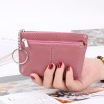Wholesale Women Fashion Solid Color Leather Card Bag Zipper Wallet - Image 11