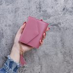 Wholesale Simple Solid Color 3 Fold Tassel Wallet - Image 11