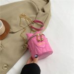 Wholesale Fashion Cute Mini Solid Color Bowknot Zipper Cylindrical Crossbody Bag - Image 10