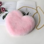 Wholesale Women Fashion Cute Heart Shaped Solid Color Plush Crossbody Bag - Image 12