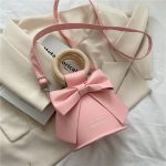 Women Fashion Solid Color Bow PU Crossbody Bag - Image 11