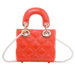 Wholesale Women Fashion Mini Diamond Pvc Square Pearl Chain Crossbody Bag - Image 10