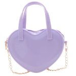 Wholesale Women Summer Fashion Jelly Color Heart Mini Chain Crossbody Bag - Image 11