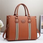 Women Fashion Casual Color Block Large Capacity Handbag - Image 2