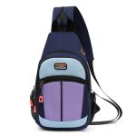 Wholesale Casual Color Blocking Men Women Zipper Outdoor Travel Chest Bag Backpack - Image 10