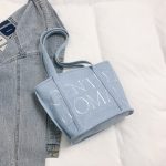 Wholesale Women Fashion Casual Solid Color Letter Embroidery Large Capacity Linen Jute Bags - Image 11