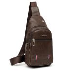 Wholesale Men Fashion Casual Commuter PU Double Layer Chest Bag - Image 11