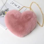 Wholesale Women Fashion Valentine'S Day Heart Peach Heart Plush Chain Bag - Image 20