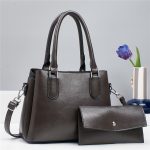 Wholesale Women Casual Simple Solid Color Large Capacity Handbag Set - Image 7