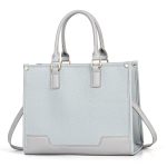 Wholesale Women Fashion Casual Color Block Large Capacity Handbag - Image 8
