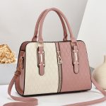 Wholesale Women Fashion Colorblock Large Capacity Zipper Handbag - Image 3