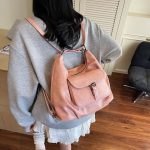 Women Fashion Retro Casual Solid Color Large Capacity Multifunctional Shoulder Bag - Image 12