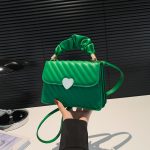 Women Casual Simple Solid Color Love Buckle Small Square Shoulder Bag - Image 12